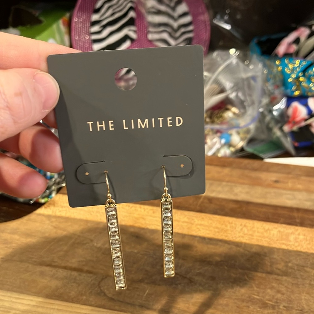 The Limited Gold and Silver Crystal Drop Earrings